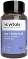 HK Vitals Iron + Folic Acid Supplement (60 Capsules) | With Zinc, Vitamin C & Vitamin B12, Supports Blood Building | Immunity And Energy