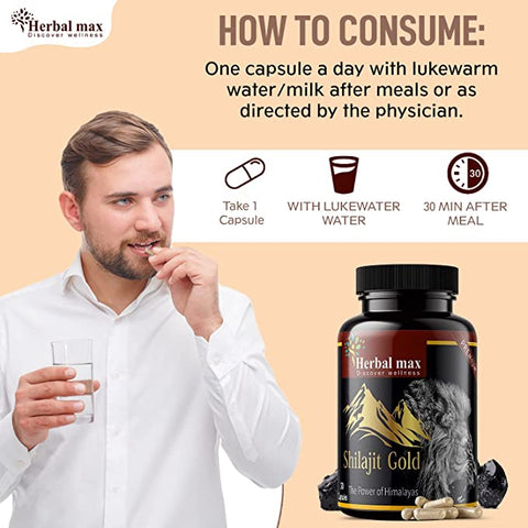 Herbal max Shilajit Gold 30 capsules