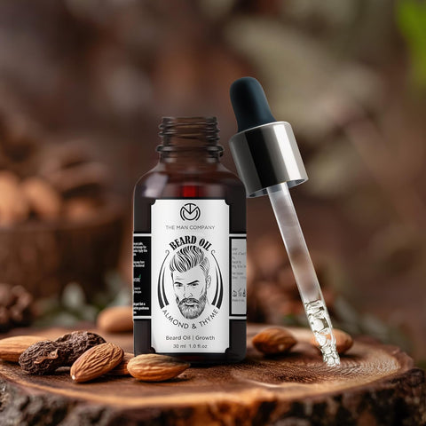 The Man Company Beard Oil for Growing Beard Faster with Almond & Thyme 30ml