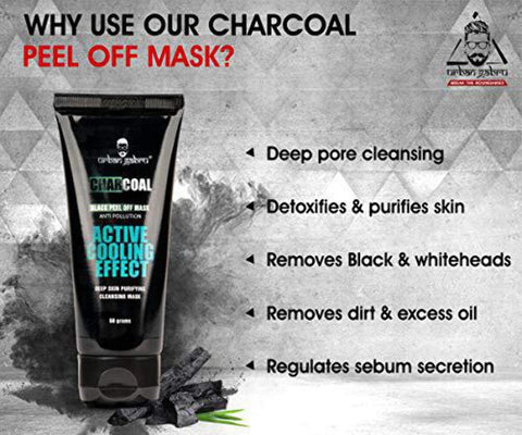 Urban Gabru Charcoal Peel Off Mask for Men & Women 60 gm