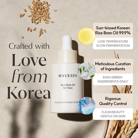 Natural Korean 99.9% Rice Bran Oil for face 30ml/1.01 fl.oz