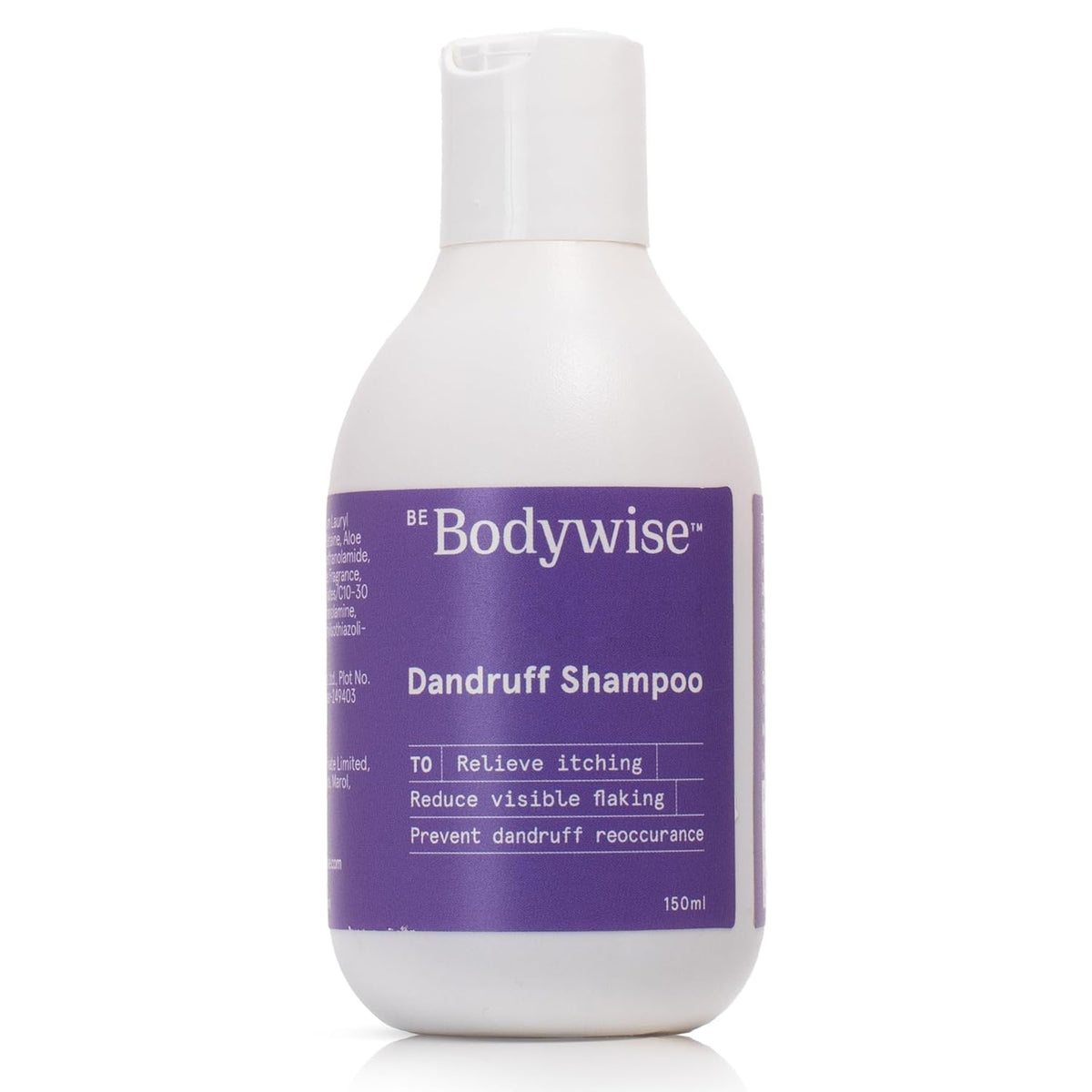 Be Bodywise Anti Dandruff Shampoo 150ml | pH 5.5 | Clinically Proven Actives with Citric Acid, Oat & Aloe Vera Extract | Paraben Free & Vegan