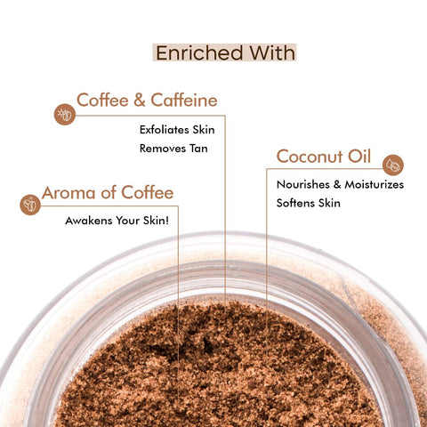 mCaffeine Exfoliating Coffee Body & Face Scrub with Coffee Body Scrub (55gm) & Espresso Face Scrub (75gm)