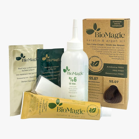 Biomagic Hair Colour Cream - Ammonia-Free Intense Chocolate Brown 55/07, 60ml