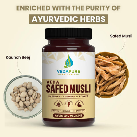 Vedapure Safed Musli Power For Strength 60 Capsules