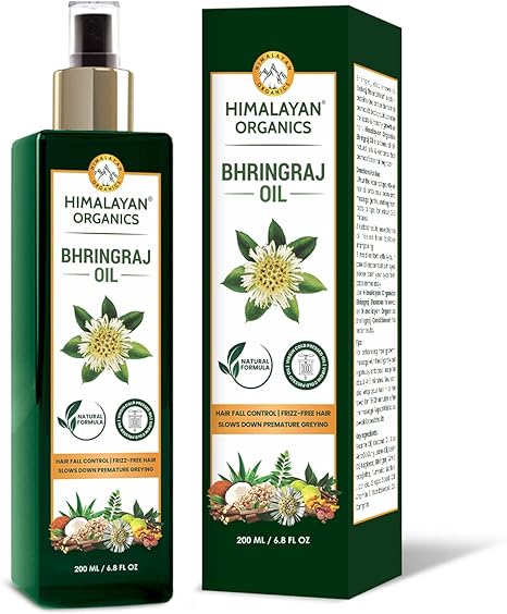 HIMALAYAN ORGANICS 100% Pure Bhringraj Ayurvedic Therapeutic Hair Oil | Hair Re growth And Hair Fall Control - 200ml
