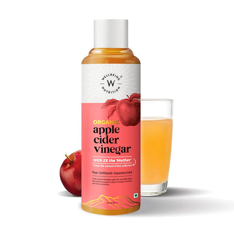 Wellbeing Nutrition Organic Apple Cider Vinegar with Raw-Unfiltered-Unpasteurized (Pink) 500ml