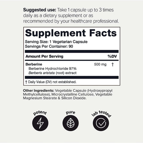 Toniiq Berberine 90 Veggie Capsules