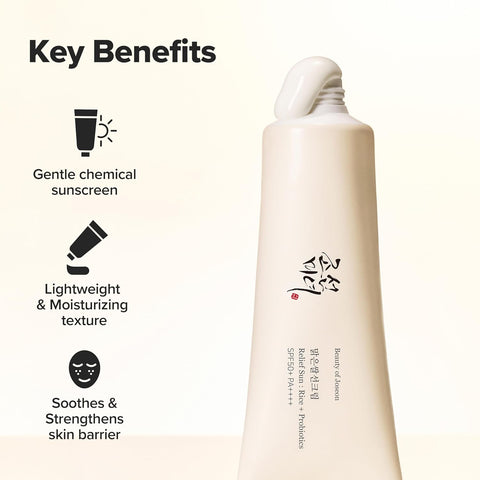 Beauty of Joseon Relief Sun Rice Probiotics SPF 50+ PA++++ Korean Sunscreen sunblock for Face Daily Sunscreen for Men Women Skincare 50ml