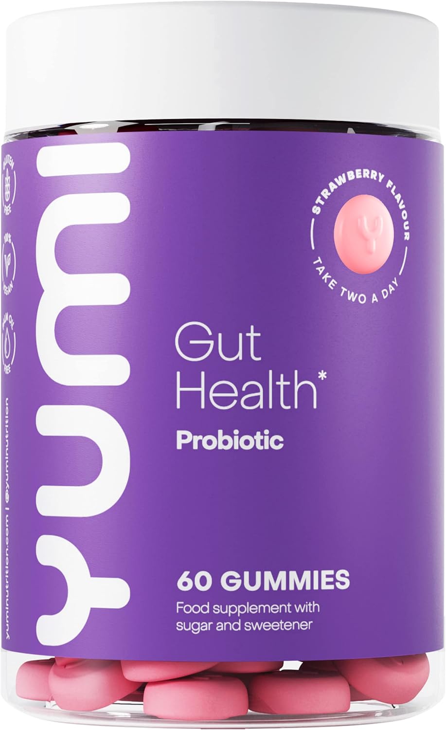 Yumi Gut Health Probiotic Strawberry Flavour Gummies 60