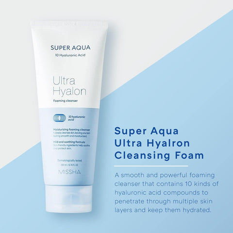 Missha Super Aqua Ultra Hyalron Foaming Cleanser 200ML 7226