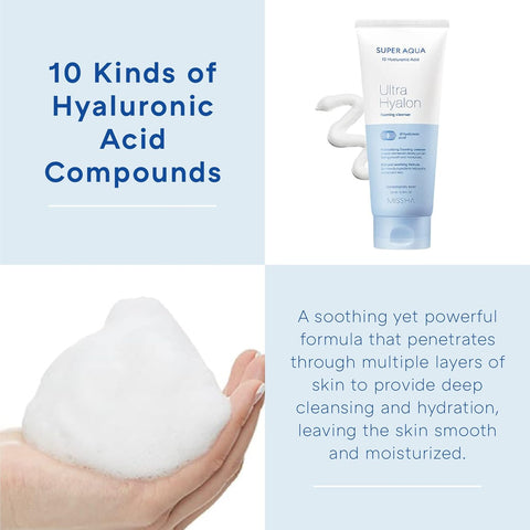Missha Super Aqua Ultra Hyalron Foaming Cleanser 200ML 7226