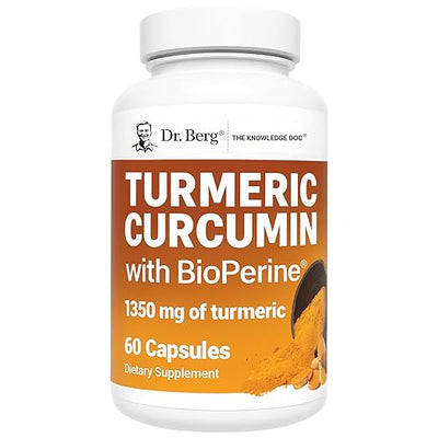 Dr. Berg Turmeric Curcumin Dietary Supplement Capsules 60 Count