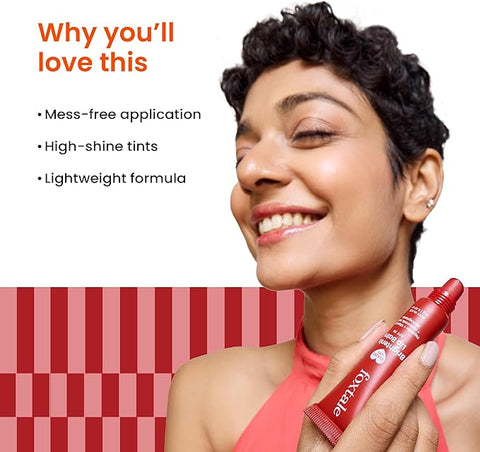 Foxtale Brightening Lip Balm With Peptides, Vitamin C & Hyaluronic Acid Ruby Glaze