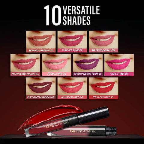 Faces Canada Comfy Silk Liquid Lip Color-Zealous Red 10