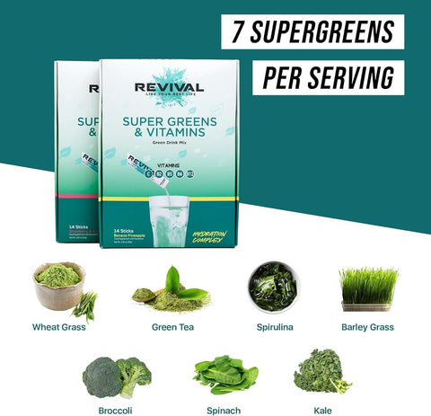 Revival Super Greens Banana Pineapple 28's Serving Pack