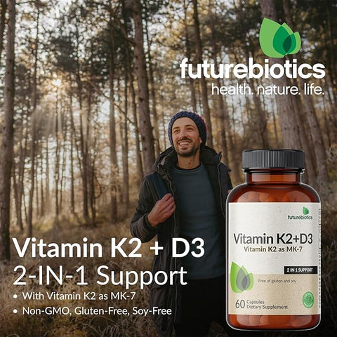 Futurebiotics Vitamin K2 (Mk7) 90Mcg With Vitamin D3 5000 Iu Tablets 120
