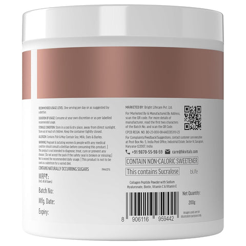 HK Vitals Skin Radiance Marine Collagen Supplement (Mixed Fruit, 200G) | With Vitamin C, E, Sodium Hyaluronate | For Healthy Skin, Hair & Nails