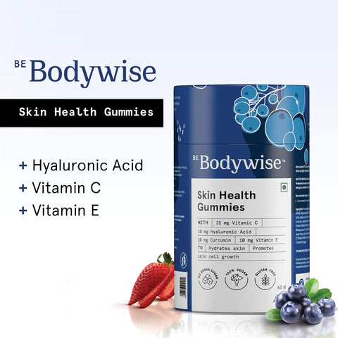 Be Bodywise Collagen Skin Health Gummies | 60 Day Pack | With 10,000 mcg Glutathione, Hyaluronic Acid, Vitamin C, Vitamin E & Glutathione | Delicious Gummies for Hydrates skin | 60 Gummies