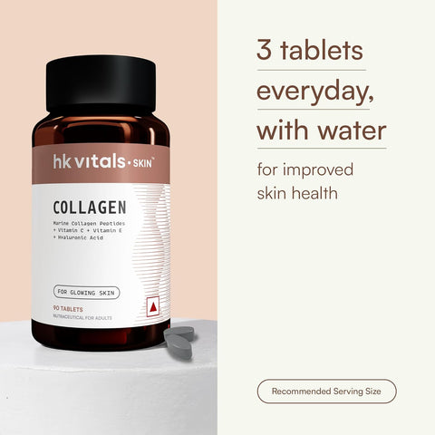 HK Vitals Collagen Tablets (90 Tablets) | 3000Mg | Marine Collagen Peptides | Vitamin C, E, Biotin With Hydrolyzed Peptides
