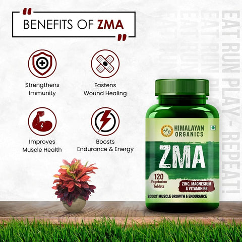 Himalayan Organics ZMA (Zinc, Magnesium & Vitamin B6) 120 Tablets