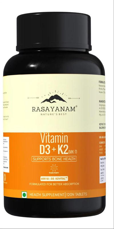 Rasayanam Vitamin D3 K2(MK-7) 240 Veg Tablets