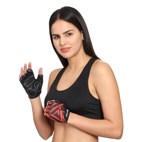 Burnlab Flex Gym Gloves for Men and Women - Ideal for Weightlifting, Cycling, Crossfit, Offers Good Grip and Soft Padding (Brown & Black Small)