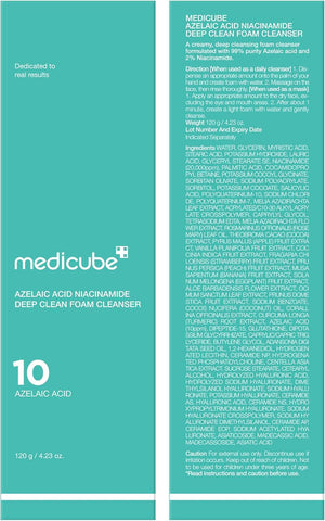 Medicube 10 Azelaic Acid Niacinamide Deep Clean Foam 120G