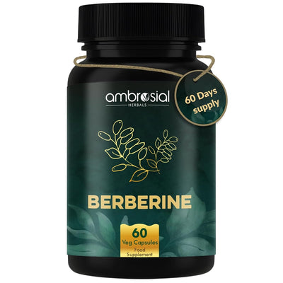 Ambrosial Berberine HCL Capsules - Herbal Diabetes Care, 500mg, 60 Count