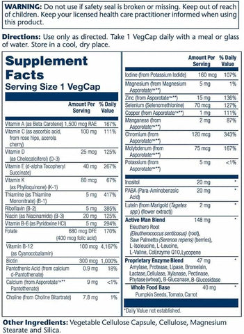 Solaray Once Daily Active Man Multivitamin V-Cap 90's
