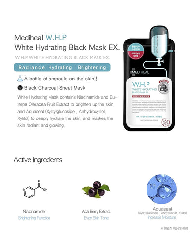 Mediheal W H P White Hyrdating Moisturizing Mask Ex | 25 Ml | Pack Of 10