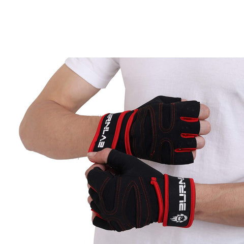 Burnlab Basic Gym Gloves with Wrist Support (Red L)