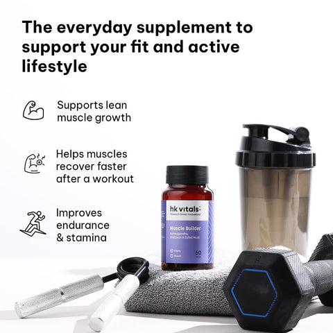 HK Vitals Muscle Builder (60 Tablets) | Blend Of Ashwagandha, Shatavari And Safed Musli | For Immunity, Muscle Strength And Vitality