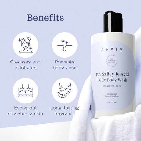 Arata 1% Salicylic Acid Exfoliating Body Wash 300 Ml