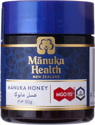 Manuka Health MGO 115+ Manuka Honey, 100% Pure New Zealand Honey, 50 Gm + Manuka Health MGO 115+ On The Go Snap Packs Combo