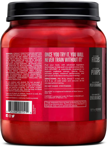BSN N.O XPLODE Pre-Workout Powder, Green Apple, 2.45LB, 60 Servings – image 5