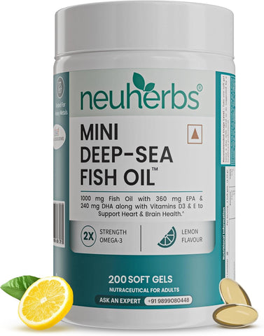 Neuherbs Deep Sea Fish Oil Omega-3 Capsules - 1000Mg, 200 Softgels – image 3