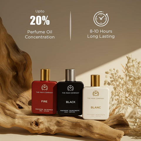 The Man Company Perfume for Men Combo 3 x 50ml | Black, Blanc, Fire - 150 ml