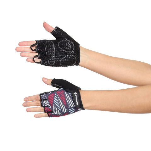 Burnlab Flex Gym Gloves for Men and Women - Ideal for Weightlifting, Cycling, Crossfit, Offers Good Grip and Soft Padding (White & Pink Small)