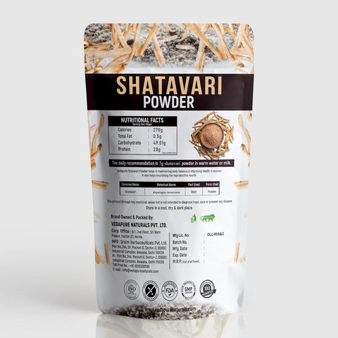 VEDAPURE Organic Shatavari Powder 100g