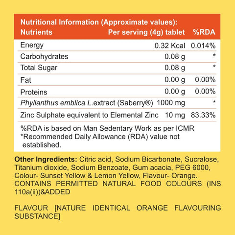 Glutone Escor-Z Effervescent Tablets (Orange Flavour) 20