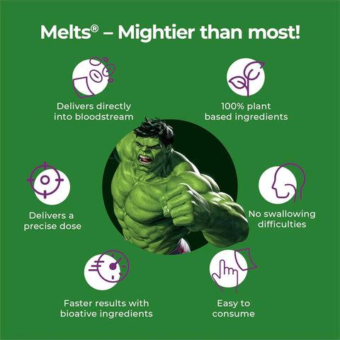 Wellbeing Nutrition melts Marvel Mighty Omega 30 Oral Strips