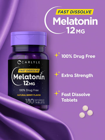 Carlyle Fast Dissolve Melatonin 12 Mg 180 Tablets