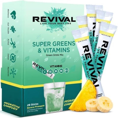 Revival Super Greens Banana Pineapple 28's Serving Pack