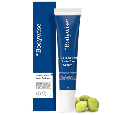 Be Bodywise 2% Bio Retinol Under Eye Cream 15g | With 2% Bio Retinol, 1% Niacinamide & 2% Kakadu Plum | Helps to Reduce Dark Circles, Fine Lines & Wrinkles, Puffed Eyes