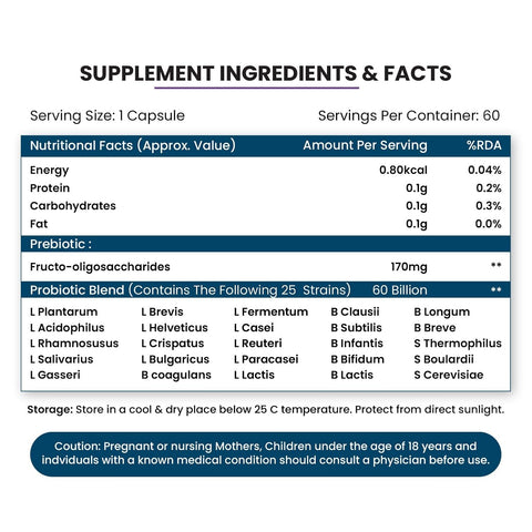 Himalayan Organics Probiotics 60 Billion CFU Mens 60 Caps