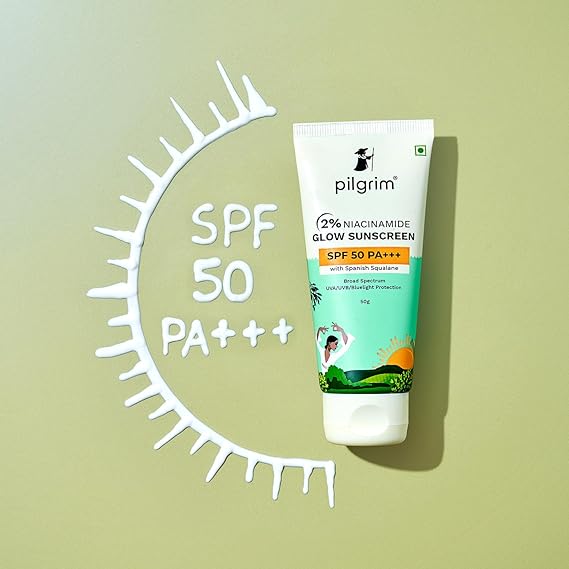 Pilgrim 2% Niacinamide Glow Sunscreen SPF50 PA+++ 50g