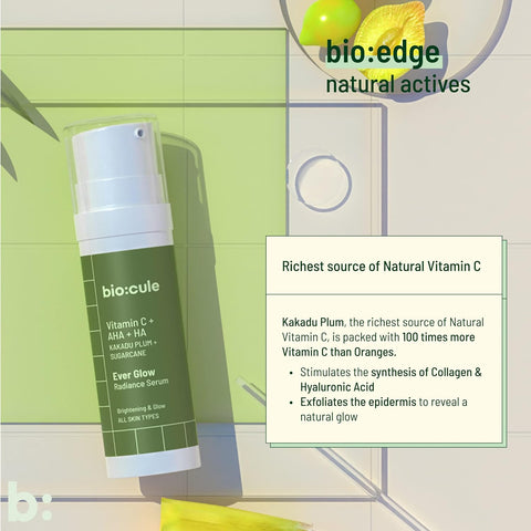 Biocule Ever Glow Radiance Serum : Vitamin c + AHA + HA 30ml