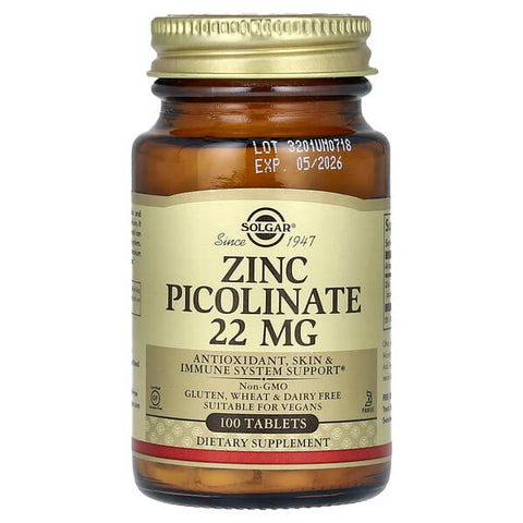 Solgar Zinc Picolinate, 22mg 100s