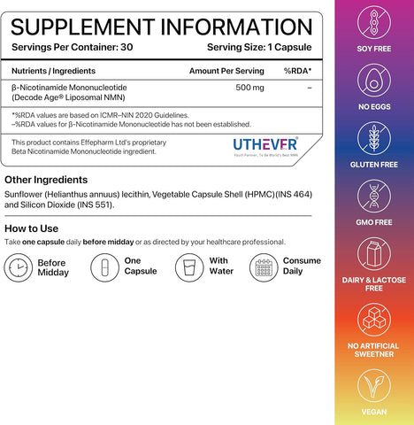 DECODE AGE Liposomal NMN (500mg) 30 Capsules – image 3